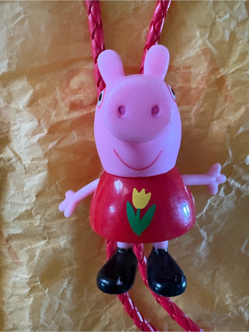Pink Pig Character Kids Toy Bolo Toe- Red Dress (Peppa Pig)